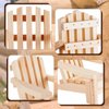 Sumind 4 Pieces Wood Adirondack-Style Miniature Chair Doll House Wooden Chairs Dollhouse Model Chairs Mini Wooden Rocking Chairs for Dollhouse Accessories Furniture Christmas Decoration