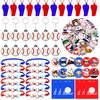 110 PCS Baseball Party Favors Baseball Keychains Goodie Bags Toy Whistles Bracelet Stickers Badges For Baseball Theme Birthday Party Baseball Sports Club Team Gifts Decorations Supplies (Baseball)