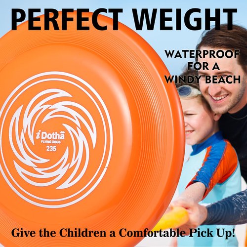 iDotha Sports Flying Disc, 2 Pack Compeition Flying Discs, Lightweight Durable Flying Disc Toys for Backyard Beach Lawn Park Outdoor Games, 105 Gram 9.3 Inch & 90 Gram 7.3 Inch.
