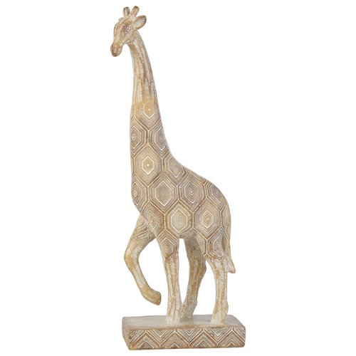ZoikOm Simple Giraffe Wood Color Decoration,Resin Sculpture Modern Animal Statue .Home &Table Office Decoration Resin Animal Figurine Gift for Animal Lovers