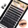 Dedila 120 Pcs Handmade D Curl Makeup Clusters Eye lashes Extensions Mixed 10-12-14-16mm/12-14-16mm/14-16-18mm D Curl Soft and Lightweight Individual false eyelashes Wide Stem (Mixed 10-12-14-16mm)