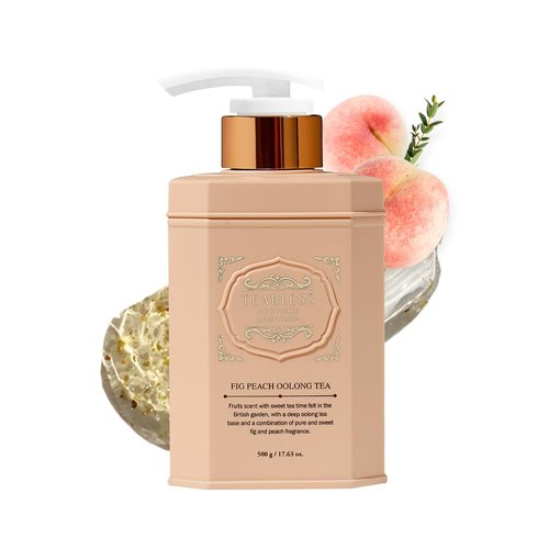Perfume Body Wash Fig Peach Oolong Tea, Ceramide, Polyphenol, Alpha Bisaborol, Whiteing Peach Flower Complex Scrub Formula, 17.6Fl Oz
