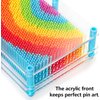 Hacaroa 3 Pack 3D Pin Art Toy, Rainbow Plastic Pin Art Board Sensory Toys, Pin Impression Sculpture Needle Toy for Autistic Children, Kids, Adults, 3 Sizes