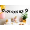 50's Sock Hop Banner, 1950's Theme Birthday Decorations, 50s Retro Rock N Roll, Classic Disco Music Rock Star Baby Shower Party Supplies Black