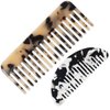 4 Pcs Mini Cellulose Wide Tooth Comb Hair Detangling Comb, Small Portable Side Combs for Wet and Dry Hair, French Comb Wide Tooth Comb for Thick Curly Wavy Hair (Tortoise Shell, Ivory, Black)