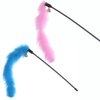 Hypeety 2 pcs Cat Toys Interactive Feather Wand Teaser Wand Feather Rod with Bells Cat Kitten Fun Interactive Toys (Random Color)