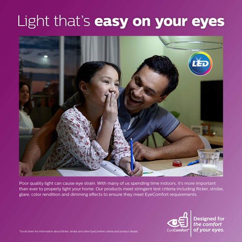 Philips 462168 LED Bulb 8 Pack 60 Watt Equivalent, Daylight (5000K) A19 Non Dimmable, Medium Screw Base