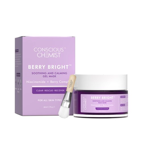 Conscious Chemist Pore Refining Face Mask For Bright and Clear Skin with Niacinamide & Berry Extracts | 50g