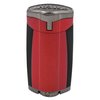 Xikar HP3 Inline Triple Flame Cigar Lighter, Attractive Gift Box, EZ-View Red Fuel Window, Honeycomb Texture, Daytona Red