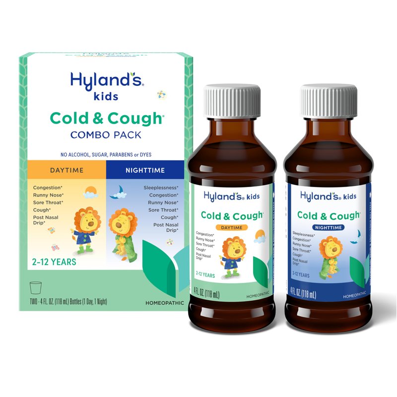 Hyland's Kids Cold and Cough, Day and Night Combo Pack, Cold Medicine for Ages 2 and up, Syrup Co...