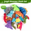 Mocoosy 12 Pack Small Dinosaur Plush Toys, Mini Dinosaur Stuffed Animals Bulk for Kids Dinosaur Party Favors, Tiny Dinosaur Playset Plush Keychain Toddler Birthday Party Supplies Goodie Bag Stuffers