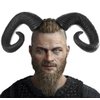 Satisyo Gothic Black Horn Halloween Costume for Men Women Ram Sheep Horn Headhand Hoop Cosplay Devil Horn Headwear Hair Band (Black Sheep/Ox Horn)