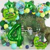 7pcs Dinosaur Balloons, Dinosaur Birthday Number Mylar Foil Balloon Dinosaur Party Party Supplies Dinosaur Birthday Decorations(4th)