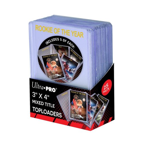 Ultra Pro 3" x 4" Mixed Title Toploader Trading Card Cases (25 Ct.) - Protect Your Cards with Premium Ultra Clear Card Sleeves and Take Them On The Go with No Worries