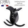 Camila Paris NV07 French Hair Clip for Women, Black 3 Teeth Ponytail Holder, Girls Hair Claw Clips Jaw Fashion Durable Styling Hair Accessories for Women, Strong Hold No Slip Grip, Made in France
