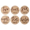 Kate & Milo Baby Monthly Milestone Marker Discs, Reversible Photo Props, Baby Growth and Pregnancy Growth Cards, 1-12 Months, Gender-Neutral Gift, Classic Cursive Script Wooden Discs
