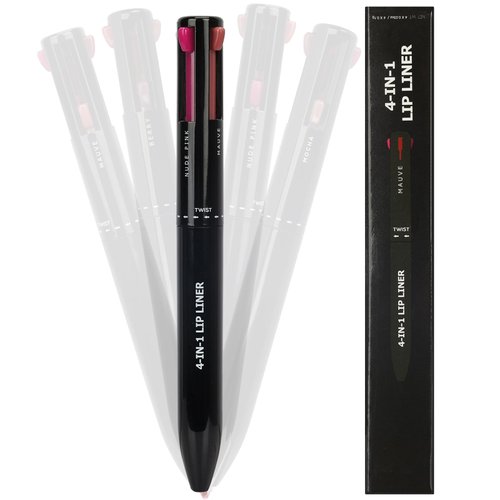 Arqumi Lip Liner - 4 In 1 Lip Liner High Pigmented Smooth Color Liner Retractable Lipstick Pencil,Smudge Proof Lipliner Pencil