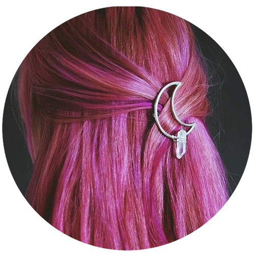 Crystal Moon Hair Clip Bin Barrette for Long Hair Stick Slide Irish Hair Accessories (moon1)