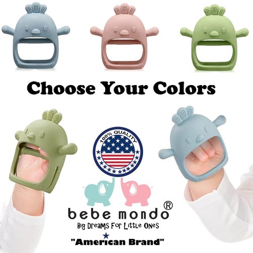 Teething Toys for Babies 0-6 months BPA Free,Never Drop Teether Baby Chew Toys for Teething Relief, Silicone Teether Pacifier Baby Teething Toys Newborn 0-3 Months for Sucking Needs,Infant Gift (Blue)