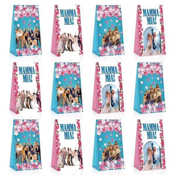 Optiacan 12pcs Mamma Mia Party Supplies, Mamma Mia Themed Party Bags for Boys Girls Kids Party Decorations (Mamma Mia)