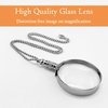MAGDEPO 3X Magnifying Glass Pendant Necklace (Silver) Portable Magnifier 1.5" Round Lens Stylish Accessories for Women, Seniors, and Elderly Reading Books, Menus, Labels, Small Prints, Hobbies, etc.