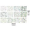12pcs Green Leaf Nail Stickers - Diowino Water Transfer Nail Art Stickers Tropical Rain Forest Leave Series Nail Decals Nail Accessories for Acrylic Nails Women Girls