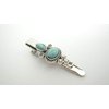 Generic Turquoise blue stone and silver metal alligator hair clip for fine thin hair