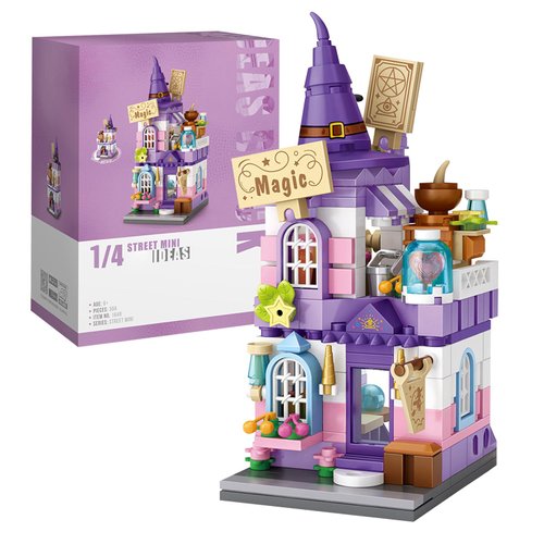 MEIEST Mini City Shop Street View Building Blocks Model Set,Simulation Architecture Collection Particle Construction Building Bricks Toy,Home Decoration,14+(Magic House)