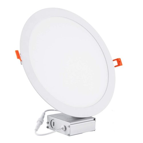 JARLSTAR 1Pack 11 Inch Ultra Thin LED Recessed Ceiling Light with Junction Box, 6000K Daylight, 24W 110V Eqv,Recessed Lighting, Slim No Dimmable Can-Killer Downlight,Canless Lights 2150LM High CRI80+