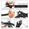 Leather Hole Punch Tool Set, Belt Hole Puncher Kit, Professional Puncher for Belt, Saddle, Dog Collars, Watch Strap, Shoe, Fabric, Paper, Craft Projects, Easily Punches Perfect Round Holes
