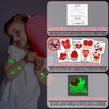 Partywind 204 Styles Luminous Valentine's Day Tattoos for Kids, Individually Wrapped Cut Tattoo Stickers for Valentines Party Supplies Favors, Classroom Prize Games, Heart Decorations