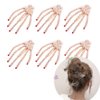 Luckycivia 6 Pcs Halloween Rhinestone Bone Shape Hair Clips, Skeleton Claws Barrette, Alloy Hairpins, Zombie Punk Rock Horror Hair Accessories for Women Girls