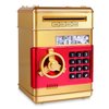 GuDoQi Piggy Bank, Electronic Money Bank, Safe Mini ATM Cash Coin Can, Auto Scroll Paper Money Saving Box, Great Birthday for Kids, Gold