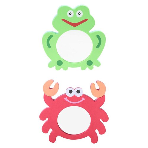TOYANDONA EVA Bathing Toy Shower Toys for Toddlers 1-3 2pcs Mirror Bath Toys, Baby Mirror Toys Frog Crab Bath Toys for Toddlers Baby Kids Bathtub Toys Bathtime Toys Baby Water Toys