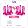 HOUSE OF PARTY Cowgirl Boot Balloons 6 Pcs - 30 Inch Pink Boot Foil Balloon for Last Rodeo Bachelorette Party Decorations, Cowgirl Balloons for Western Themed Birthday Party Decorations Supplies