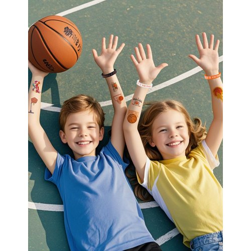 109PCS Basketball Party Favors 85PCS Tattoos 24PCS Silicone Wristbands Sports Themed Birthday Party Supplies Decorations Tattoos Stickers Sports Fans Cheerleaders Favors for Activity Prizes Rewards