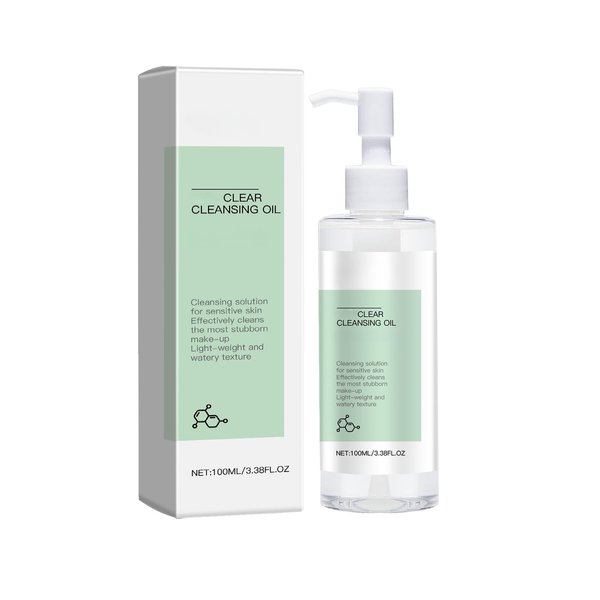 Clear Cleansing Oil, Deep Cleansing Oil, Facial Cleansing Oil, Makeup Remover, Oil Cleanser for Face, Makeup Blackhead Remover, All Skin Types (1 Pcs)