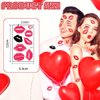 80Pcs Kiss Lips Temporary Tattoo Stickers Valentine's Day Red Black Love Heart Lips Rose Bouquet Face Body Fake Waterproof Tattoos Stickers for Women Costume Accessories Birthday Party Decorations