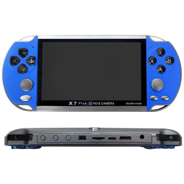 YYU Upgraded Built-in 1000 Games Retro Portable Mini Handheld Video Game Console 8-Bit 5.1 Inch 128Bit Color LCD Kids Color Game Player (Blue)