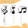 JJUNW 30Pcs Music Notes Cupcake Toppers, Music Notes Party Decorations, Black Glitter Musical Symbol Cupcake, for Rock Music Concert Theme Baby Shower Wedding Singer Birthday Party Supplies