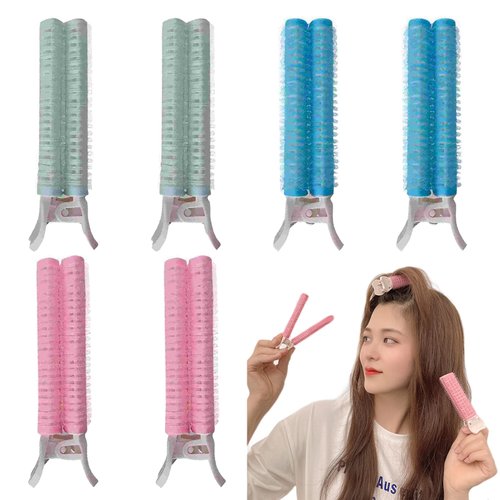 Metyond 6 Pieces Volumizing Hair Clip，Hair Root Clips Double Self-adhesive Voluminous Curling Rollers,Volume Fluffy Hair Clip Curly Hair Root Lift Tool Heatless DIY Hair Curler for Long and Short Hair