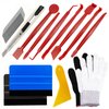 Umaki Automotive Vinyl Wraps Tools Tint Film Kit with 2 Pairs Vinyl Wrap Gloves, 4inch Felt Squeegee, Scraper, Edge Trimmer, Black Utility Vinyl Knife