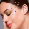 Rebel Tattoos Crystal Rhinestones Face Gems Jewels Stick on for Women Clear Drops and Stars Self-Adhesive Long Lasting Reusable Gems Stickers for Hairs Eye Body Nail-Festival Rave Party(Stars)