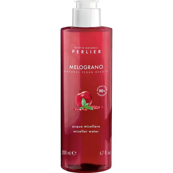 Perlier Pomegranate Micellar Cleansing Water - Gentle Makeup Remover & Skin Refresher - Hydrating & Antioxidant-Rich Formula - 6.7 fl oz
