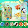 New Pull Back Vehicle & Music Mat Set, Soft Baby Toy Set with 4 Cute Animal Cars and Touch Play Blanket, New Interactive Mode, Folding and Storage 2-in-1, First Birthday Gifts for Toddler Toys 1-3