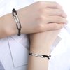 Eco-Fused 3x Bracelet Hair Ties - Elastic Decorative Jewelry Ponytails - Fashionable Wear on Wrist Ties - For Men, Women, Girls, Teens (Black with Silver Metal Chain)