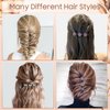 Braided Hair Clips For Women - Sparkling Crystal Stone Hair Clips For Styling Sectioning with 3 Small Hair Barrettes, Hair Accessories Four-Leaf Chopped with Rhinestones for Women& Girls 4 PCS (# 1)