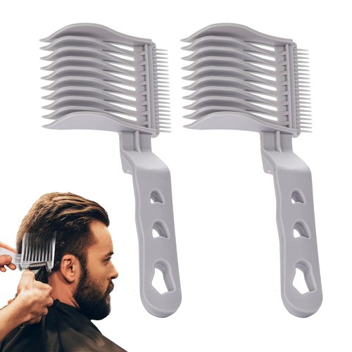 Juszok 2Pcs Barber Fade Comb Hair Fade Tool Blending Combs for Fades for Home or Salon Hair Cutting Comb Compatible with All Hair Clippers for Men, Barber Accessories