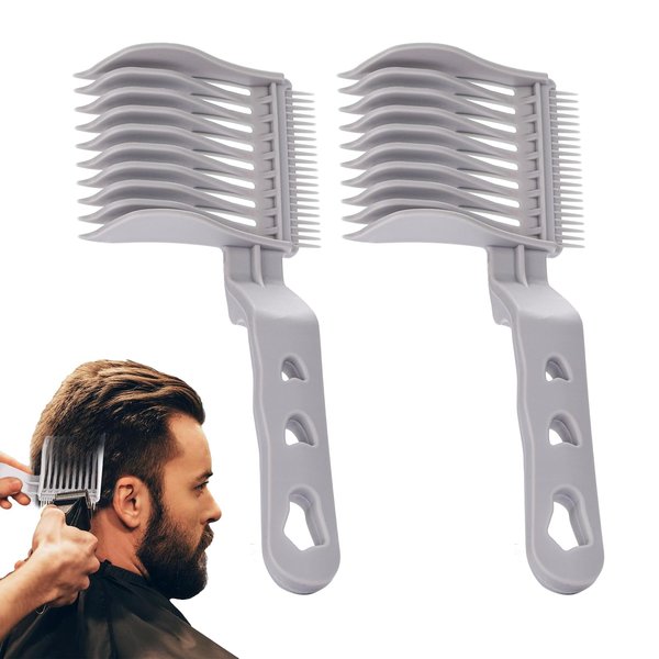 Juszok 2Pcs Barber Fade Comb Hair Fade Tool Blending Combs for Fades for Home or Salon Hair Cutting Comb Compatible with All Hair Clippers for Men, Barber Accessories