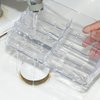 Plastic Business Card Holder for Desk, Clear Acrylic Business Card Organizer, 8 Pockets 4 Layers Business Card Display Stand for Office, 2 Packs